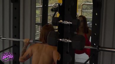 Cheating Wife Gushes on Gym Trainer Big Dick Cowgirl Cum Swallow