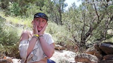 CosmicKitti Sweaty Cougar Naked Hike Bald Pussy Gush Destroyed