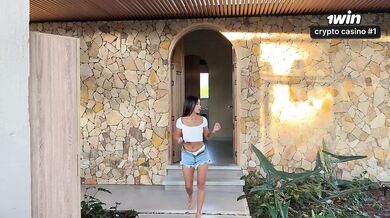Petite Samy Sun7 Chokes Bestie Cock in Kitchen Cum Gush Destroy