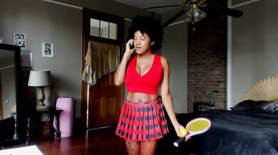 Tennis Student Rosaline Big Black Ass Destroyed by BWC Dildo Ride