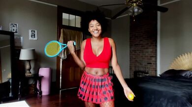 Tennis Student Rosaline Big Black Ass Destroyed by BWC Dildo Ride
