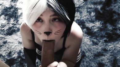 DemonicDivine Redhead Teen Gags Chokes on Massive Cock Ahegao Sloppy Destroy
