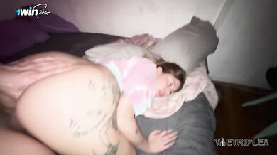 Stepbro Fingers Destroy Pawg Ana's Huge Inked Latina Ass Then Rams Big Cock Balls Deep