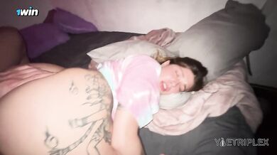Stepbro Fingers Destroy Pawg Ana's Huge Inked Latina Ass Then Rams Big Cock Balls Deep