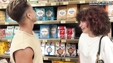 Supermarket Slut Chokes Gushing on Denis Dosio Cum Facial