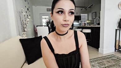 Goth Latina Stepsis Chokes Gushes Destroyed by Big Dick Cumshot