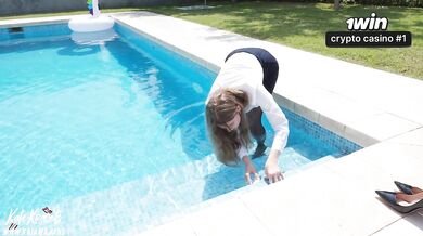Kate Kravets Wet Tights Hotel Manager Choked by Gushing Cum Destroyed