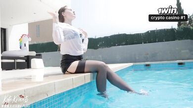 Kate Kravets Wet Tights Hotel Manager Choked by Gushing Cum Destroyed