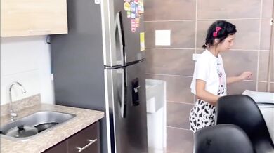 Stepbro Big Dick Destroys Stepsis Kitchen Shaved Pussy Gush