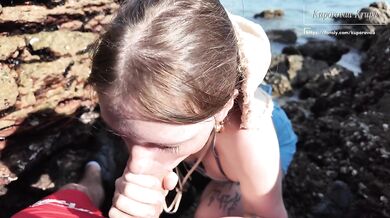 Bratty Stepsis Narrow Mouth Chokes Sloppy Public Cum Gusher