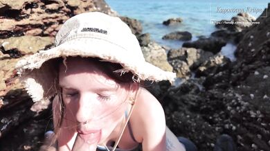 Bratty Stepsis Narrow Mouth Chokes Sloppy Public Cum Gusher