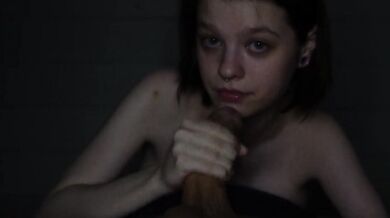 18yo Kira Mercy Chokes Gags on Huge Cock Throatpie Destroyed