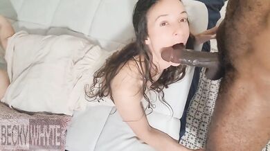 BBC Destroys BeckyWhyte Face with Gushing Cumload Explosion