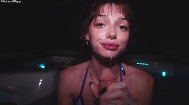 Tiny Shrooms Q Gushed Choked on Jack Palmer Huge Cock Hottub Destroy