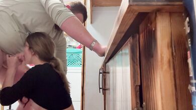 Teen Babysitter Pantry Sneak Creampie Bent Over Destroyed