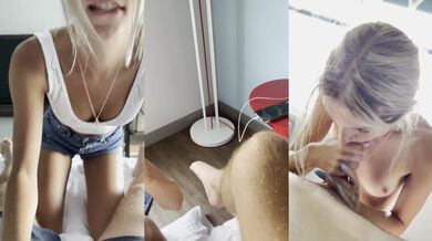 18YO Step Sis Amber Griz Sloppy BJ Oops Gushing Facial Blast