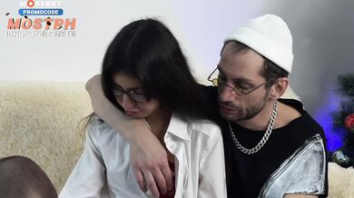 Cuck Watches Slender Wife Destroyed by Big Dick Gushing Cum Cleanup