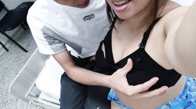 Boyfriend Destroys Hot Mommy's Gushing Milky Big Tits Suck Fest