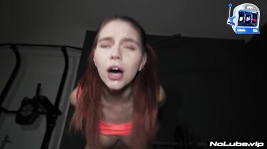Redhead Teen Shaking Screaming NoLube Big Dick Cum Flood Destroyed