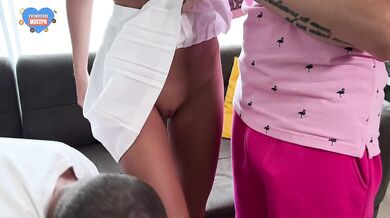 Stranger Big Dick Chokes Gagging Horny Blogger Couple Gushing Cum Mouths