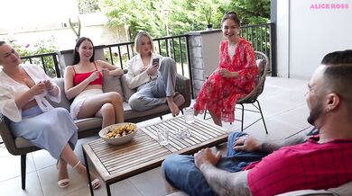 Cutie Gagged on 10in Italian Huge Cock Public Patio FFM Destroyed