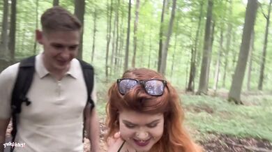 Huge Cock Fan Ravages Hairy Redhead Pussy Public Forest Pound