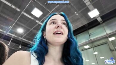 Blue Hair French Slut Choked Gushed in Thailand Public Pool Fuckfest