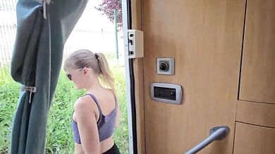 Sweaty Italian MILF Runner Catches Hubby Jerking Squirts Gushes Cumface
