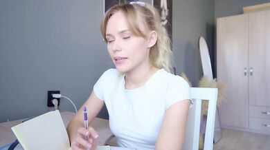 Russian Schoolgirl Gags Deep on Teacher Big Cock Rides Hard Cum Ass Destroyed