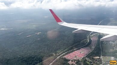 Stewardess almost caught me deepthroating her while flying