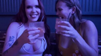 Lesbian step sis rode her friends swollen redhead pussy in an uber backseat