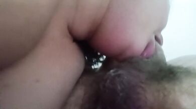 Her lips melt your cock while she gags on your thick load POV