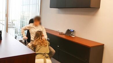 I suck my boss's cock for a raise in the office quickie