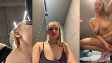 Big dick wrecks tight gym squirt in locker room