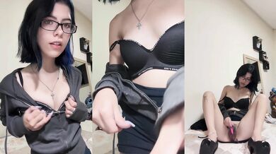 Petite Egirl Hairy in Heels Solo with Mini Vibrator