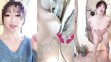 Asian babe forces squirt with a piston machine soaking her panties beyond limits