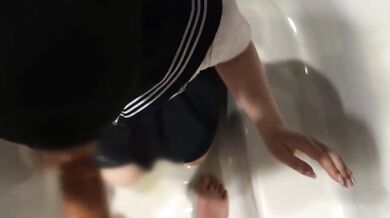 Japanese goddess deepthroats and drinks golden shower in raw amateur loop