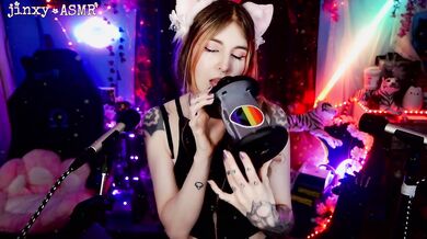 This goth catgirl showers you in attention between ear licks so you drip