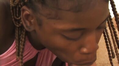 Black studs face fuck ebony babe into wet hard facial cumshot