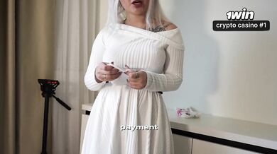 Maid’s sloppy deepthroat gushes creamy load on your face