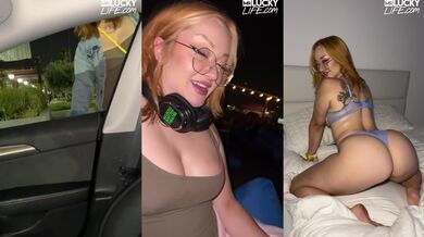 Teasing the Blonde Babe's Juicy Ass in Lingerie