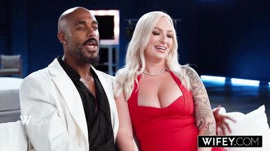 Blonde hotwife Elana Bunnz deepthroats a thick BBC on camera