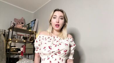 Your stepsister will suck you dry in this big tits POV solo session
