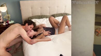 Tiny Baisie’s split-screen wild ride on huge cock deepthroat rough sex loving cuddles