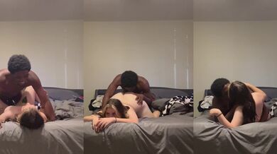Thick body gets stretched by her boss on boyfriend's bed