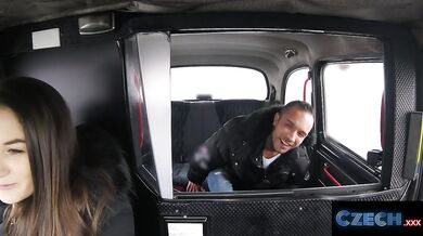 This Czech slut loved his big cock and took it hard in the taxi