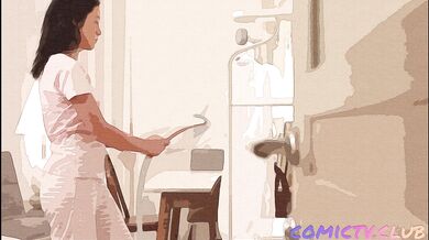 Oliver fucks n feeds her small tits a deep cumload