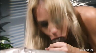Anal pounding with blonde pierced pussy moaning deep throat blowjob