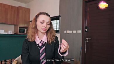 Petite Coed Wants Dumb Stud Raw in Tights not No Homework