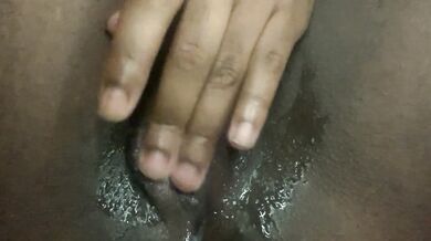 Her thick ebony body trembles as she squirts with a vibrator